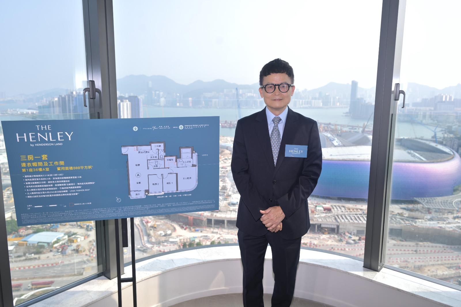 恒基物業代理營業(一)部總經理林達民表示，THE HENLEY開售至今累沽598伙，吸金逾65億元。