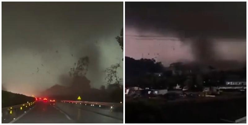 內媒報道，廣州市白雲區出現龍捲風極端天氣