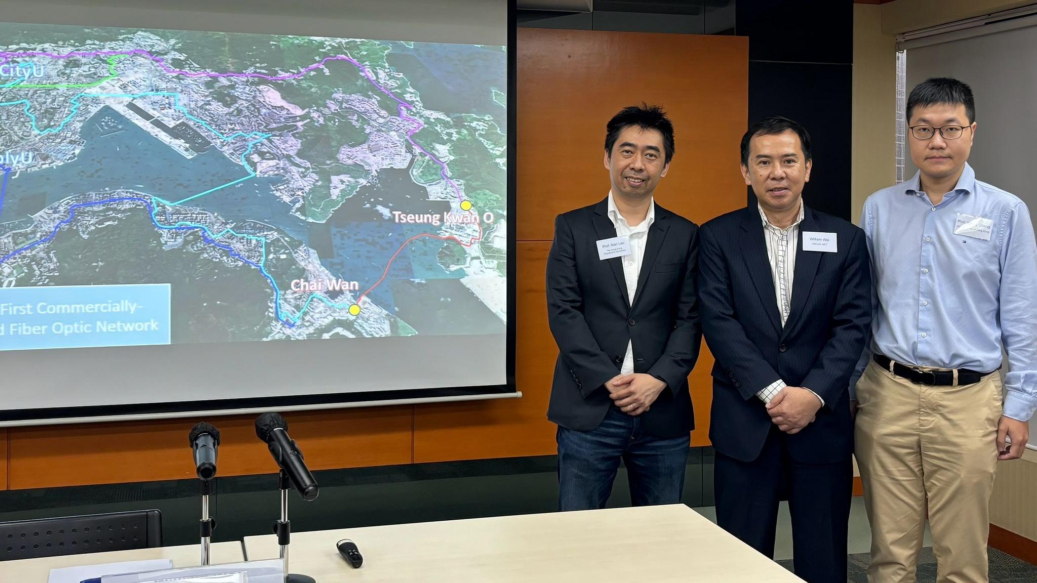 (左起)劉伯濤、王騁、衛慶祥介紹研究的結果。(林嘉瑩攝)