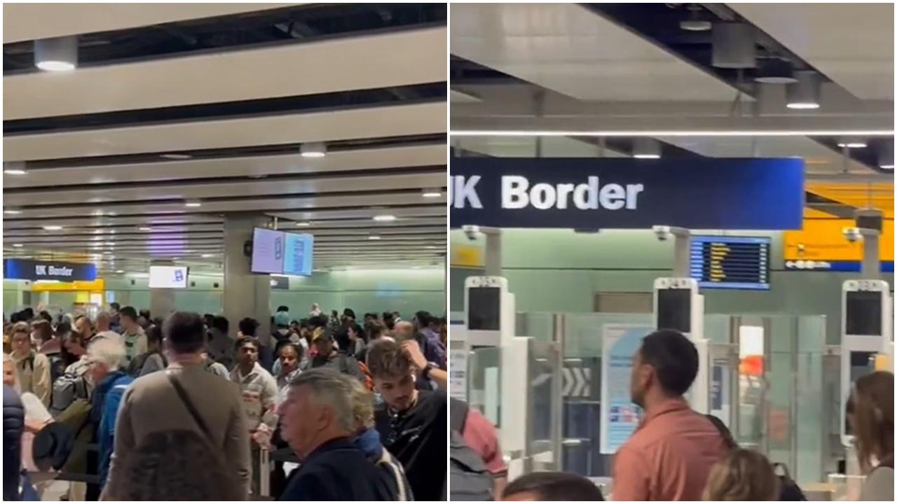 英國邊檢系統故障，多個機場大排長龍。(X)