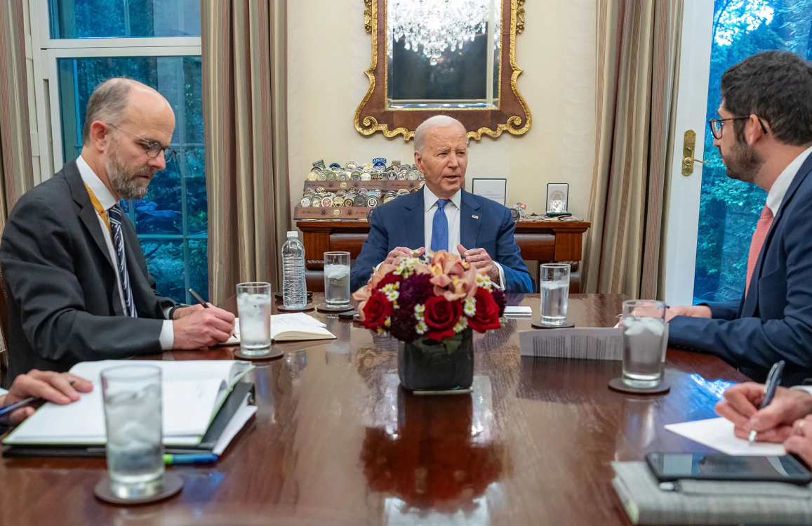 拜登接受《時代》雜誌專訪，重申如果北京單方面改變台海現狀，不排除會出動美軍協助台灣防衛，但美國不尋求台灣獨立(白宮圖片)