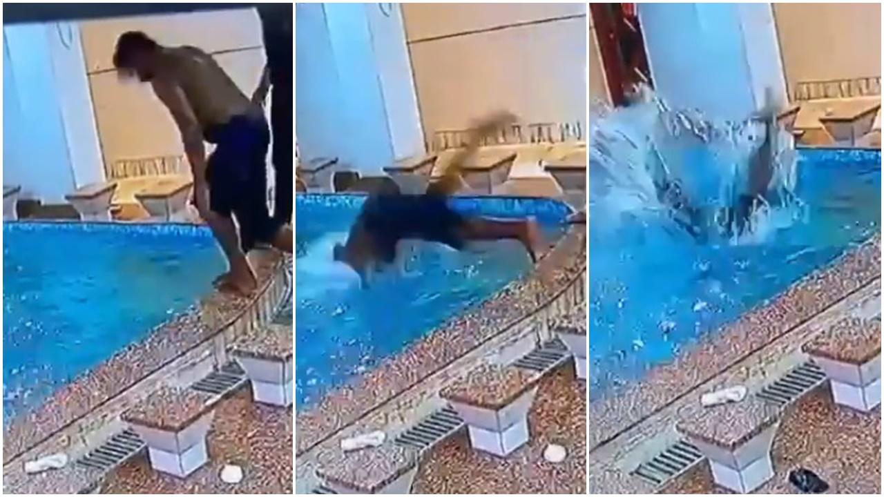 清真寺淨禮池當泳池跳水，男子秒撞池底頸折身亡。(X)