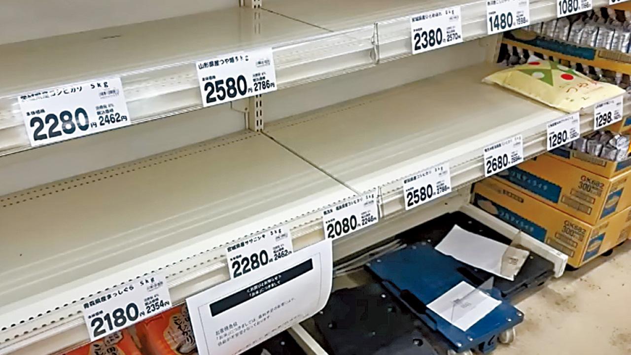 日本疑鬧「米荒」 超市貨架掃空 壽司店︰或被迫加價