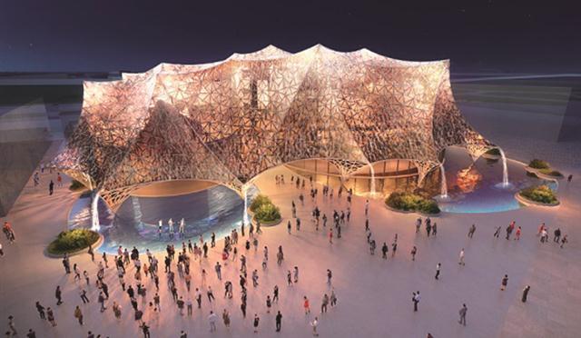 大阪明年舉行的世界博覽會構想圖。(網上圖片)