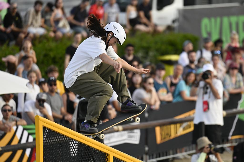 日本滑板代表西矢椛在匈牙利的資格賽失利，無緣衞冕。(美聯社)