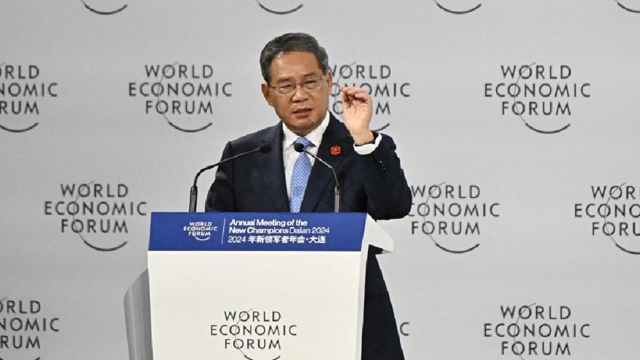 達沃斯論壇｜李強說中國第一季度開局良好，第二季度有望繼續穩中向好。（法新社）