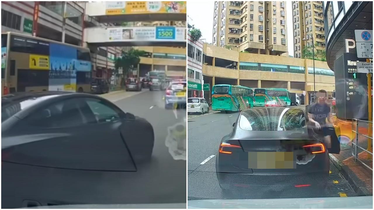 車Cam直擊｜Tesla切線打尖入停車場