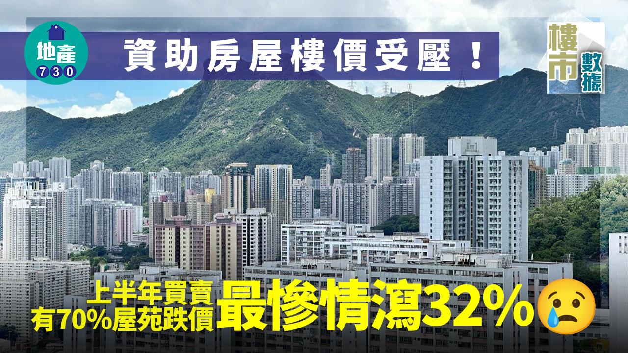 資助房屋樓價受壓！上半年買賣有70%屋苑跌價 最慘情瀉32%｜樓市數據