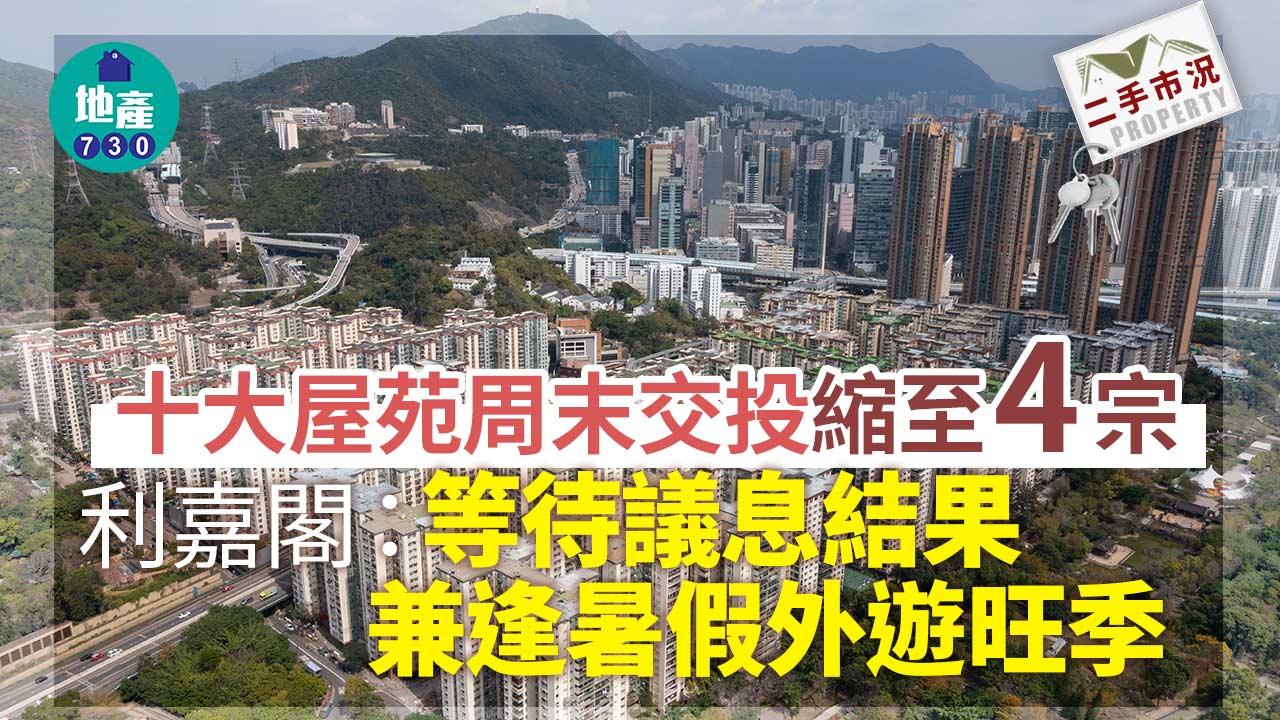 十大屋苑｜周末交投縮至4宗 利嘉閣：等待議息結果兼逢暑假外遊旺季