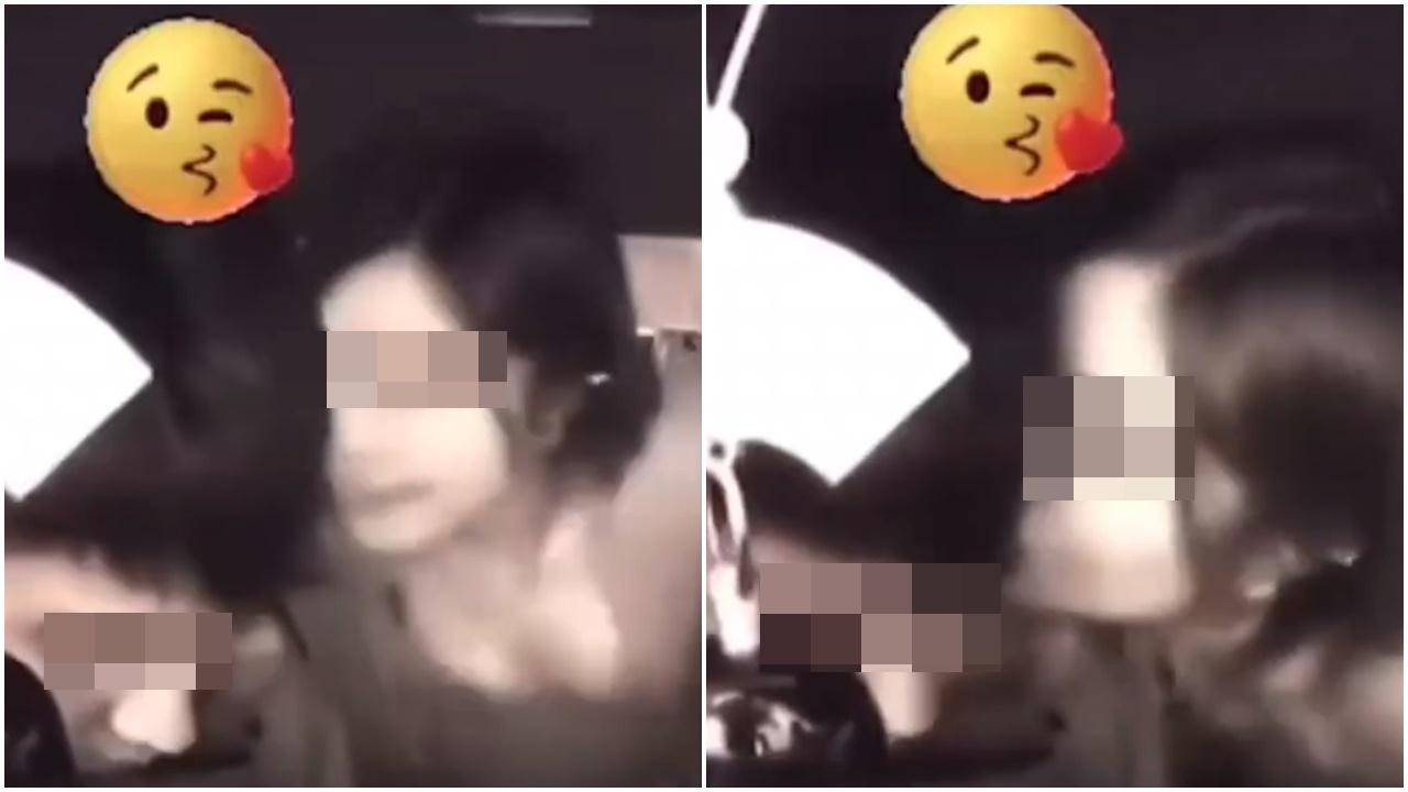 低胸女乘客「吻別」的士司機