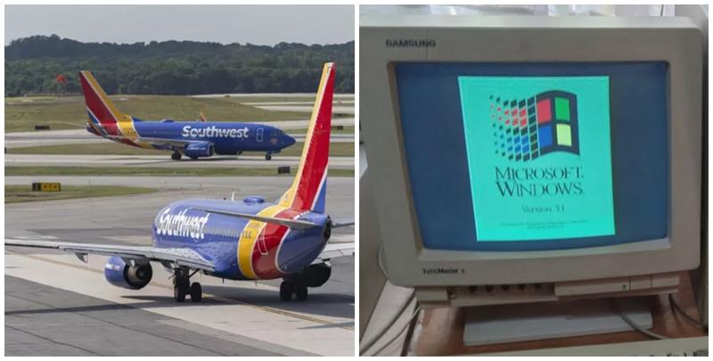 微軟全球大死機｜美國的西南航空公司卻未有受到今次事件影響，因他們還在用古老的「Windows 3.1」系統。(網上圖片)