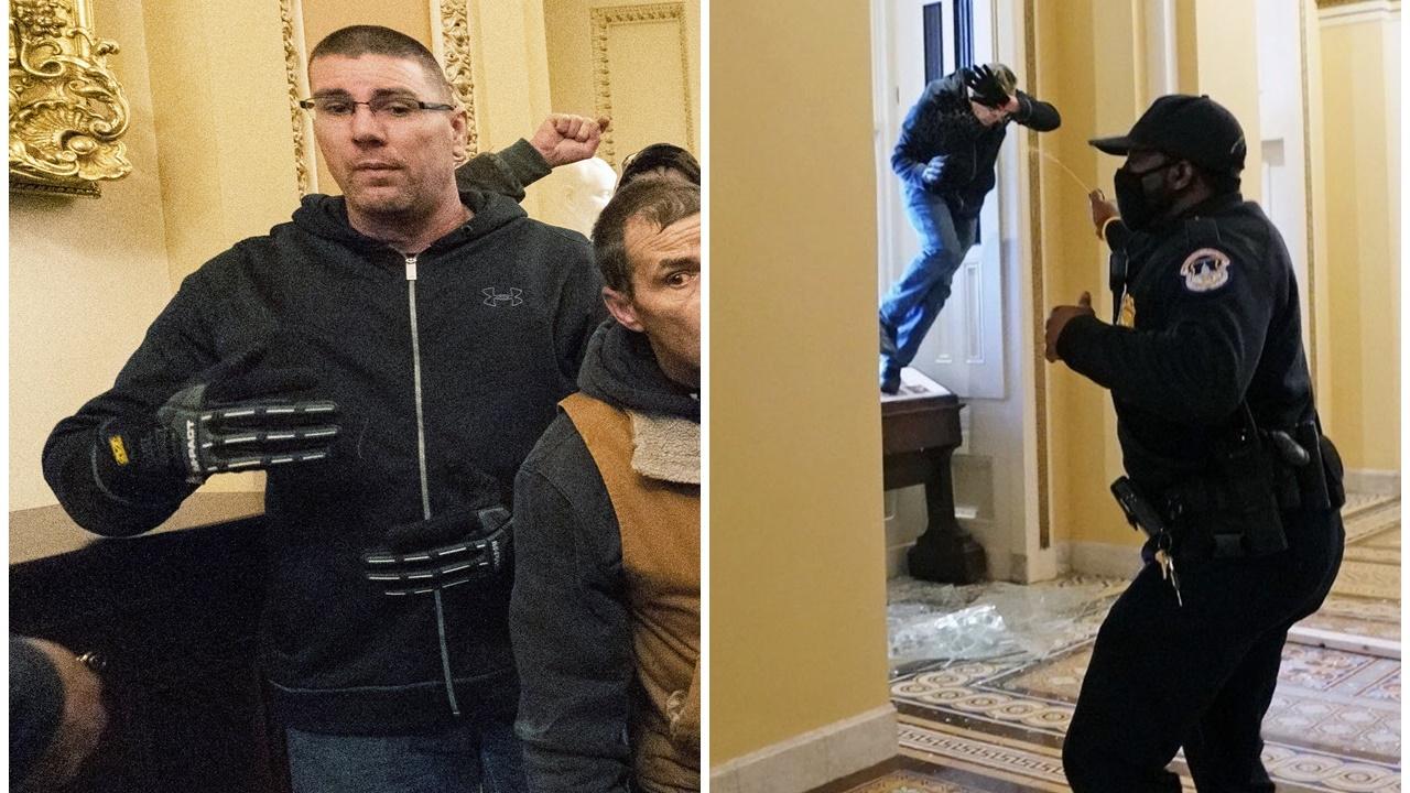 美國會山莊暴動案，首名闖入者被判囚53個月。(X)