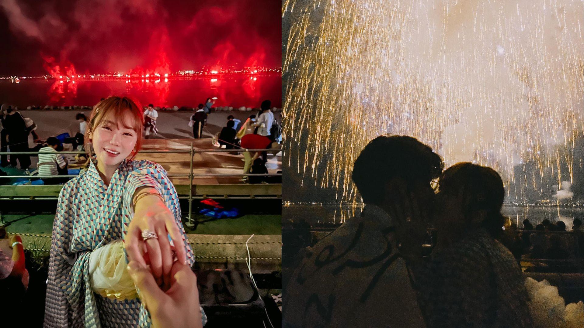 譚杏藍曬巨鑽報喜 在浪漫煙花下答應做人妻