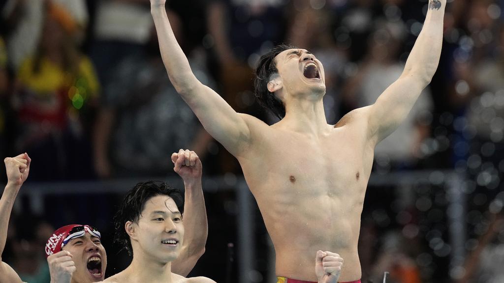 巴黎奧運｜中國隊逆轉奪金打破美國十連霸　男子4×100米混合泳締新紀錄