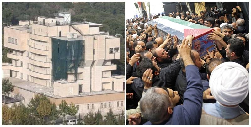 在Telegram上和伊朗官員中流傳的照片顯示，一棟位於德黑蘭北部的建築物遭到破壞(《紐約時報》)