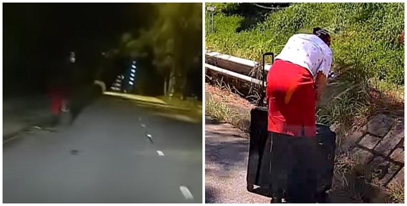 再有車Cam發現屯門青雲路有一名疑似空姐於路邊「現身」，今次拍攝時份是晚上，兩次事件懷疑是同一人(影片截圖)