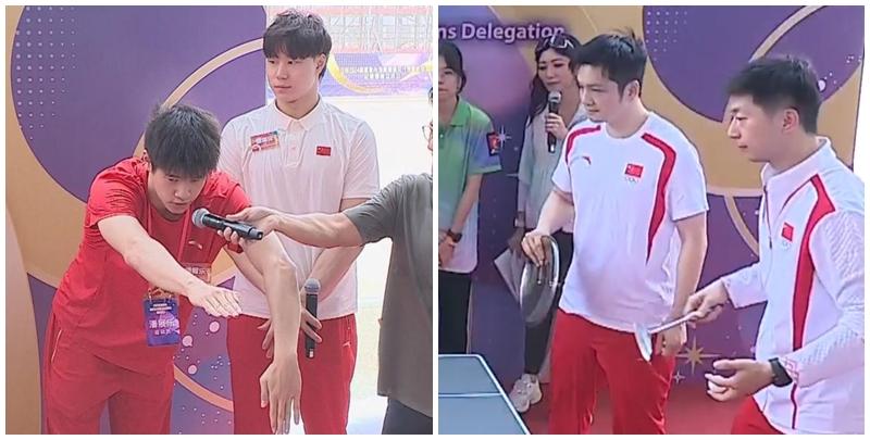 國家隊訪港｜潘展樂陸上示範游水  馬龍樊振東用煲蓋鑊鏟當球拍