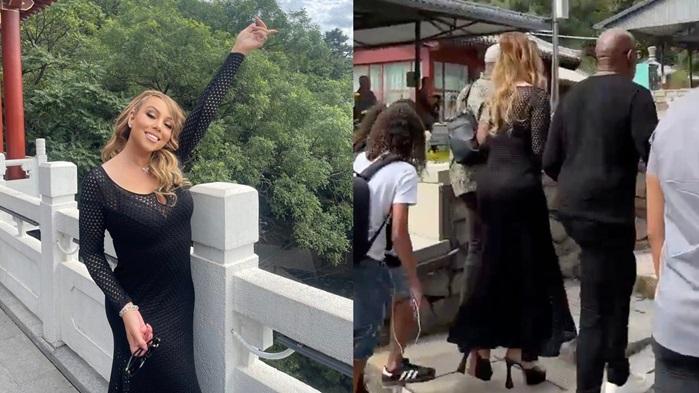 瑪麗嘉兒穿15cm高踭鞋行萬里長城