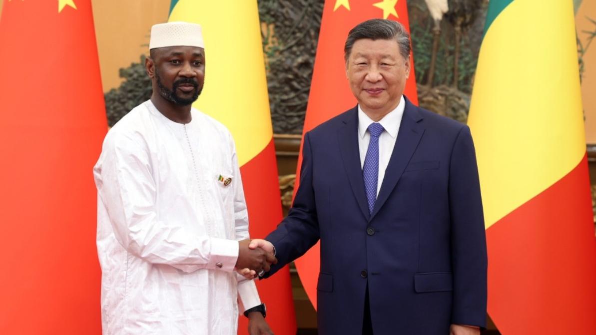 國家主席習近平在北京人民大會堂會見來華出席中非合作論壇北京峰會的馬里總統戈伊塔(新華社)