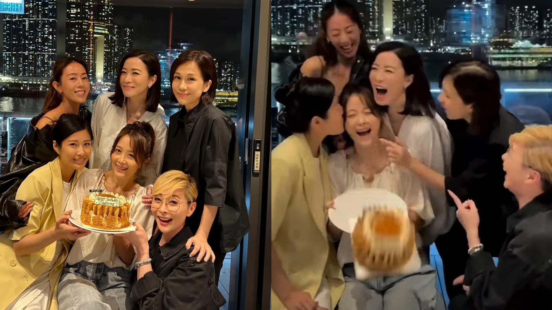 姚樂怡51歲生日與佘詩曼湯盈盈慶祝 蛋糕成個瀡走得啖笑