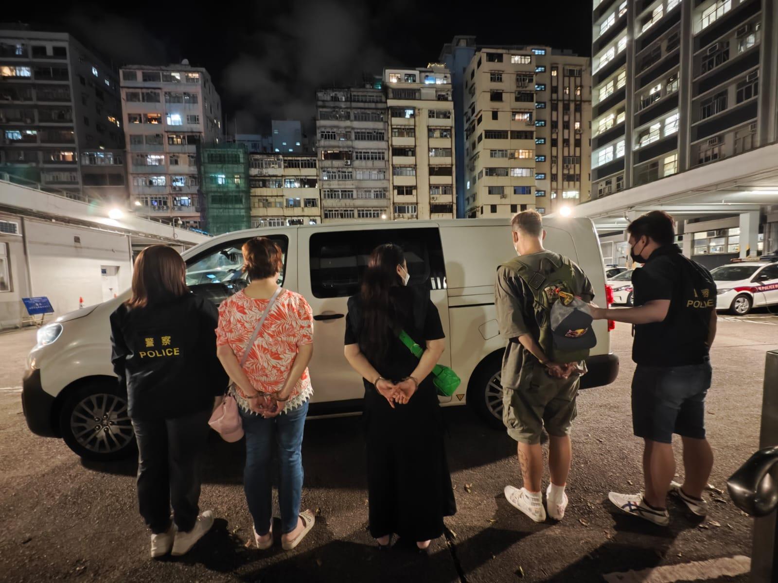 旺角搗破一個非法釣魚機賭場。(警方圖片)