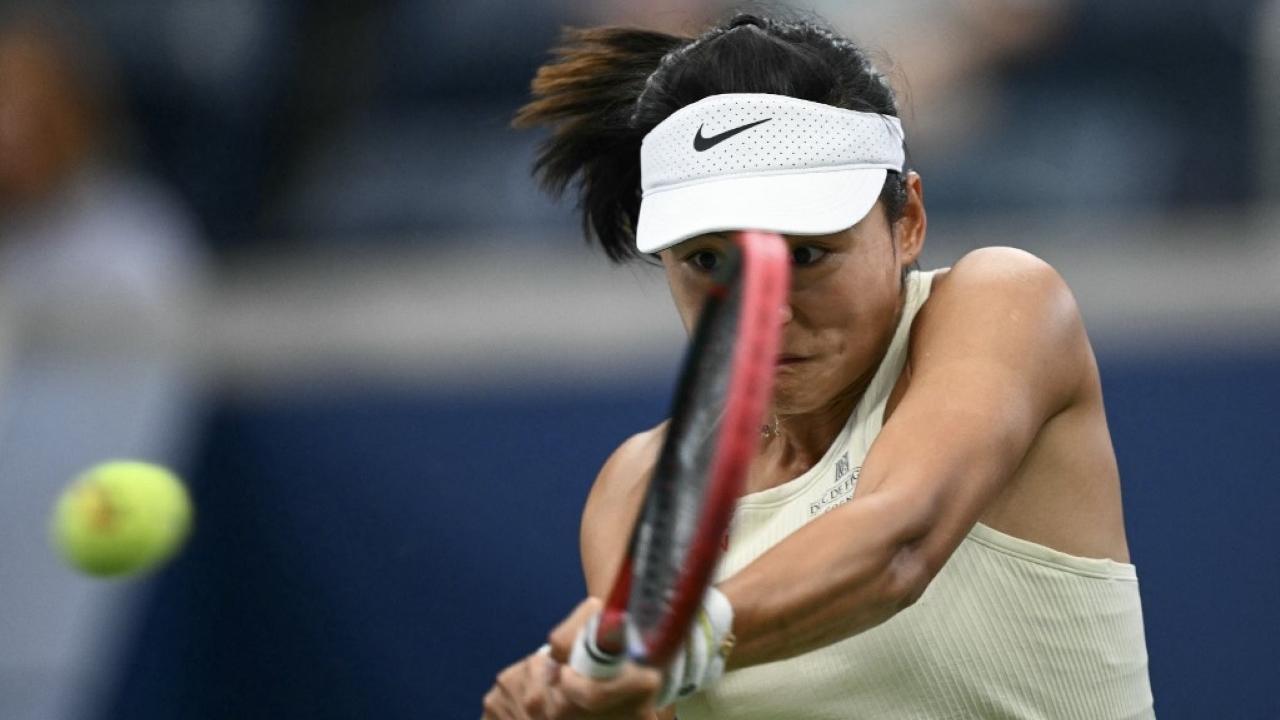 王雅繁美網16強止步，已是個人大滿貫最好成績。（法新社）