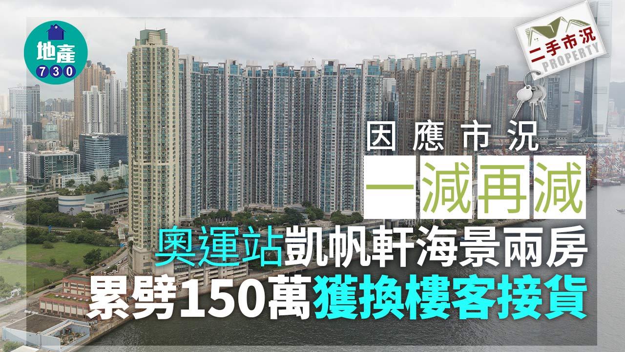 因應市況一減再減！奧運站凱帆軒海景兩房累劈150萬獲換樓客接貨｜二手市況