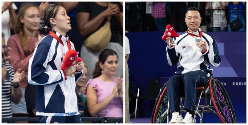巴黎殘奧本港時間星期一凌晨舉行閉幕禮，游泳運動員陳睿琳及輪椅羽毛球運動員陳浩源，將擔任中國香港代表團閉幕禮持旗手（中國香港殘疾人奧委會提供）