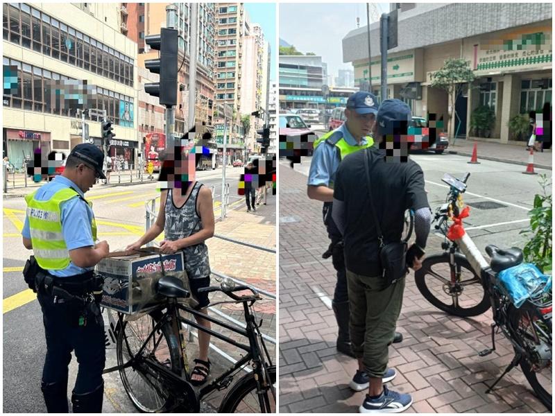 九龍城警區交通日打擊交通違例事項。(警方圖片)