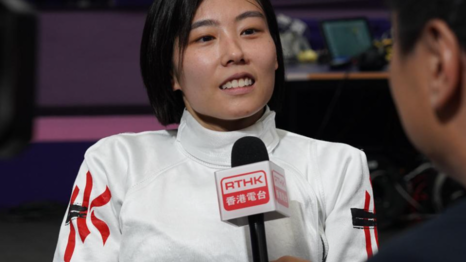 湯雅婷賽後表示，對於能夠達到目標感到高興。（錢頌恒攝）