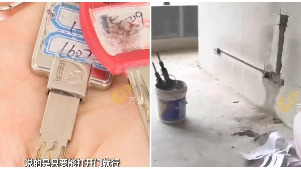 畀錯門匙入錯屋，山東大媽新屋竟被鄰居搶先裝修。(微博)