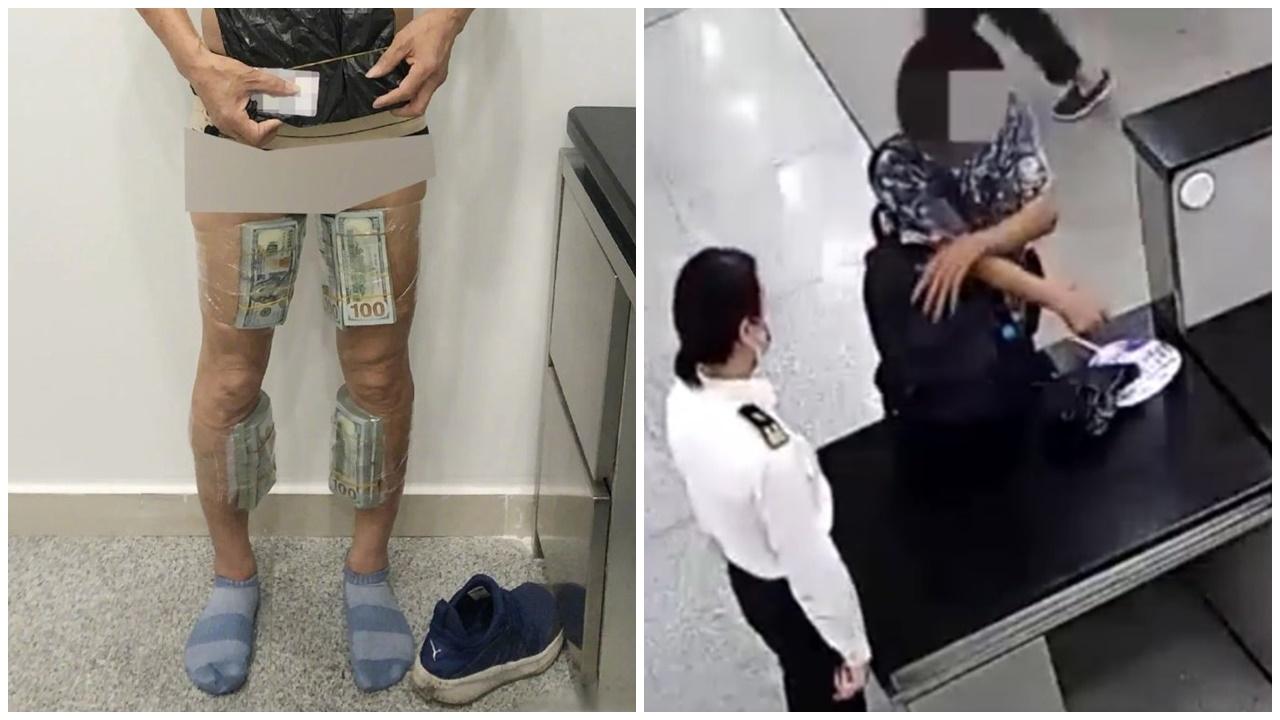 全身綁20萬美金，澳門男珠海出境被關員識破。(微博)