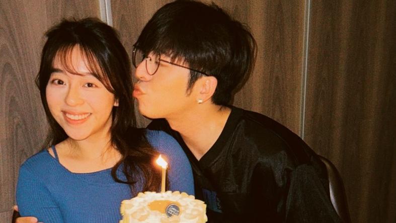 Edan捧蛋糕兼飛吻為妹妹慶生