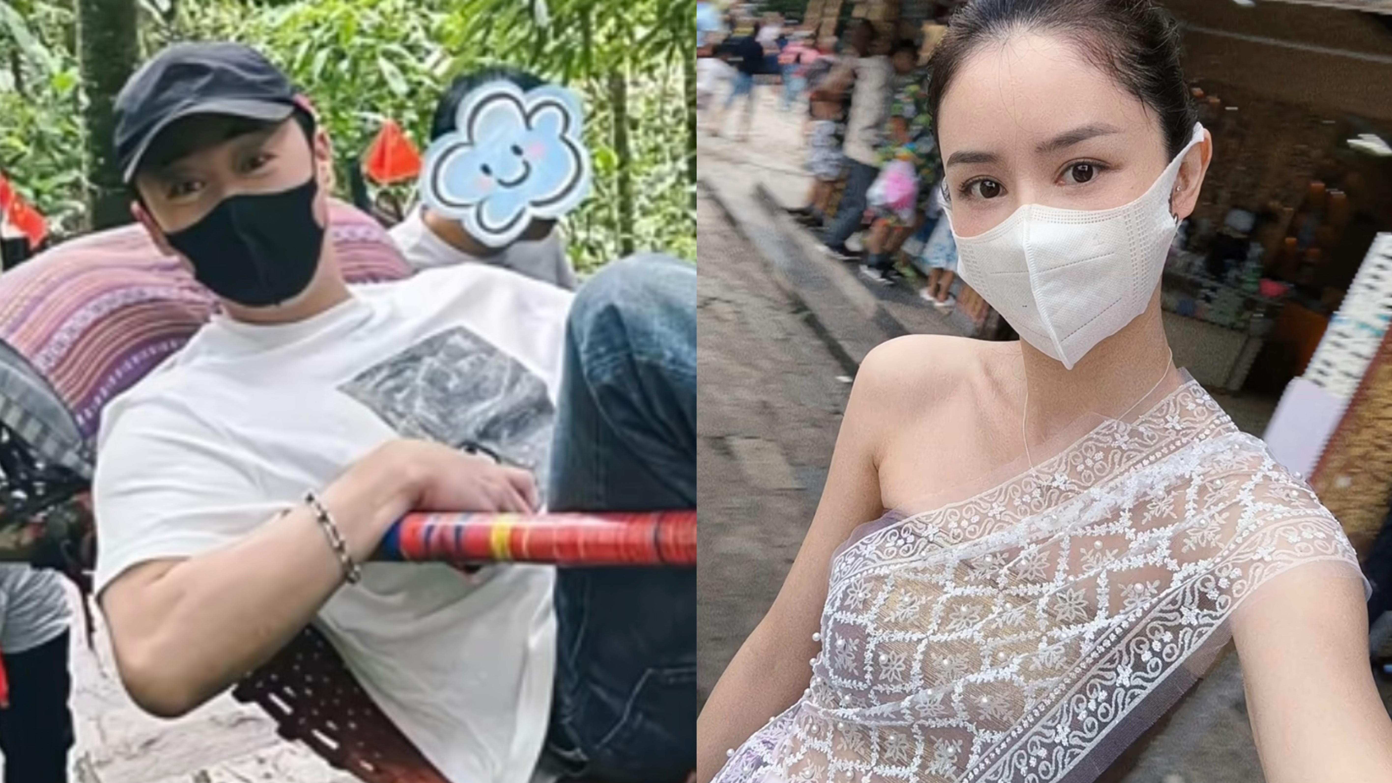 林峯一家旅行貼地坐轎上山 張馨月民族裝曬氣質