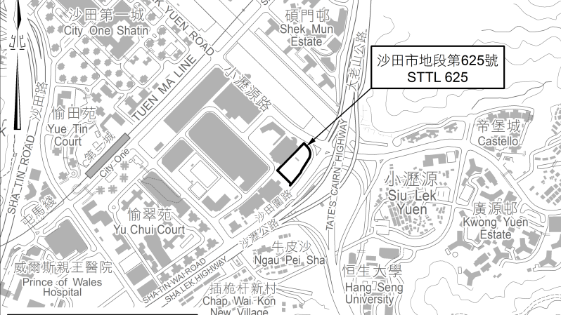 沙田小瀝源沙田圍路與小瀝源路交界的住宅用地，將於明日(25日)截標。(地政總署截圖)