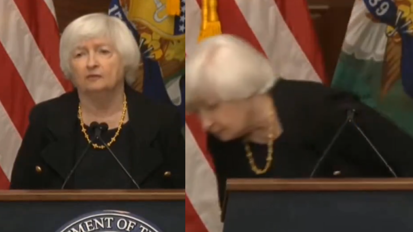 不祥之兆？美財長被問「美元地位是否穩固」財政部徽章突脫落片段瘋傳(有片)