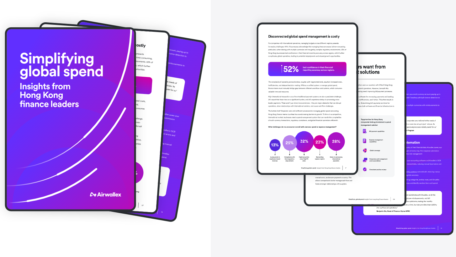 企業支出管理丨Airwallex報告：99%香港財務領袖稱欠缺健全支出管理 成為營運挑戰