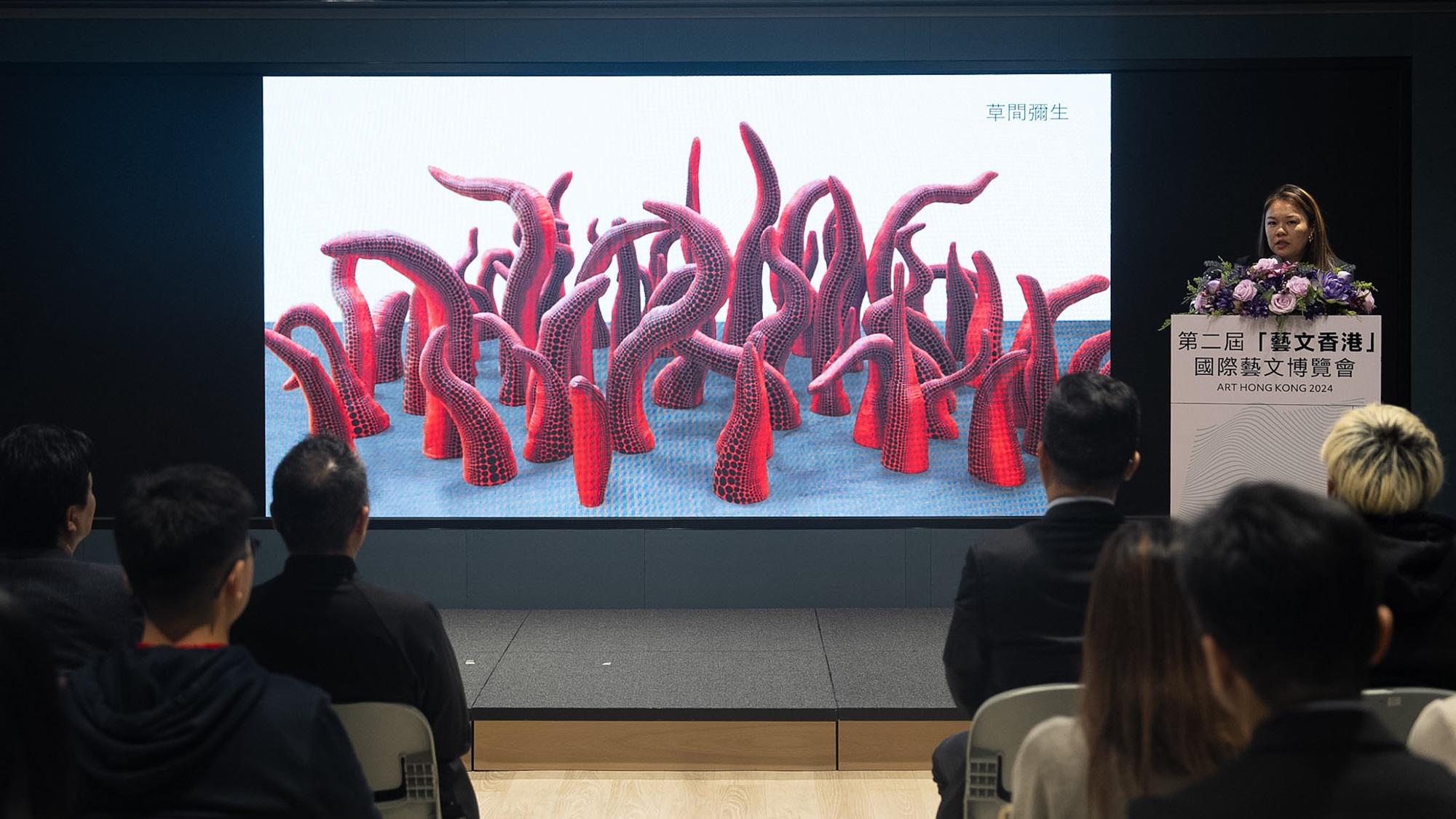 屆時將展出草間彌生的作品。(林靄怡攝)