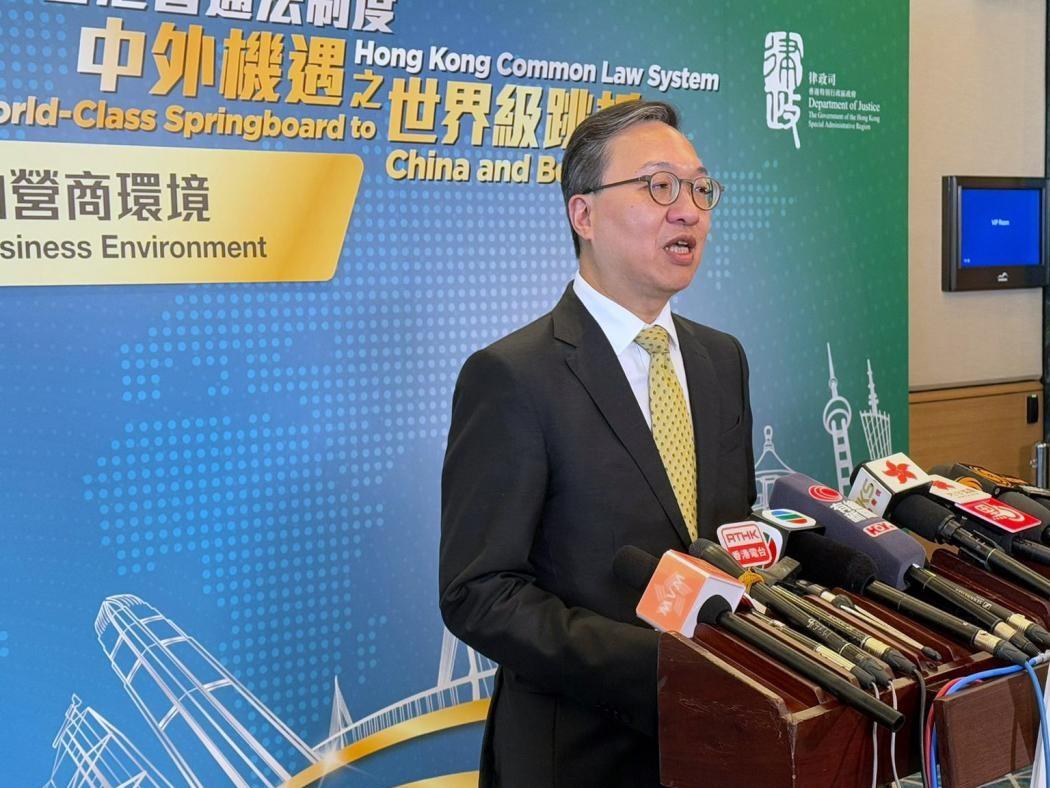 林定國說，個別人士對他的言行和威脅，絕不會動搖他為香港履行的責任。(港台圖片)