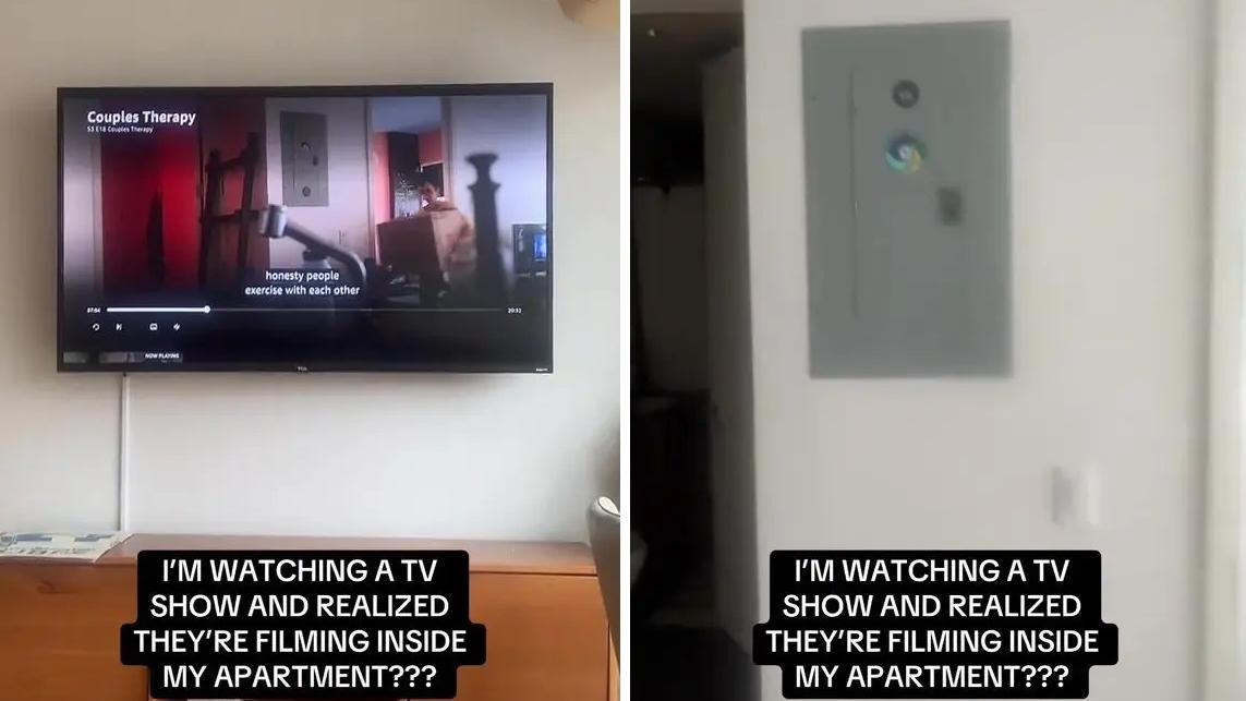 節目中的裝修和陳設等(左圖)，竟和達戈斯蒂尼的家(右圖)一模一樣。(互聯網)