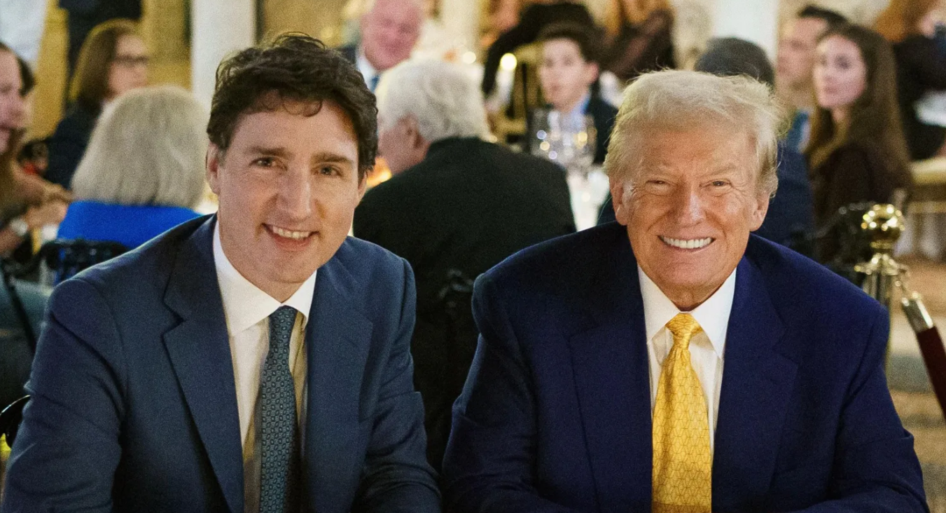 杜魯多早前到訪佛羅里達州海湖莊園，與特朗普會晤並共晉晚餐。(網上圖片)