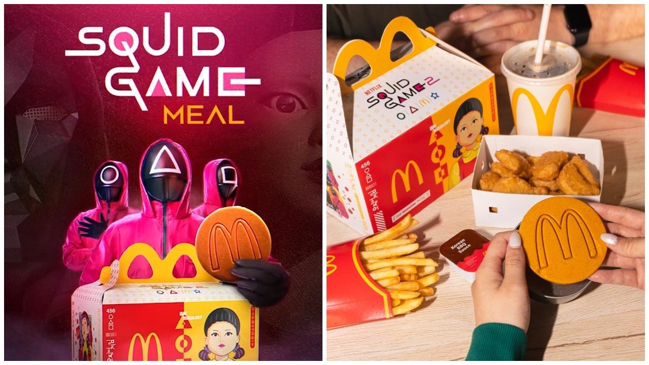 澳洲麥當勞推《魷魚遊戲2》餐，玩椪糖挑戰最高贏48萬。(IG)