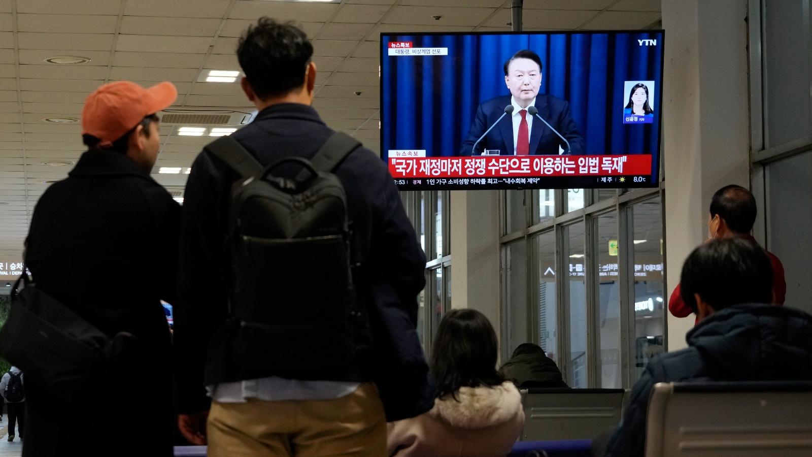 南韓總統尹錫悅宣布全國實施緊急戒嚴令。(美聯社)