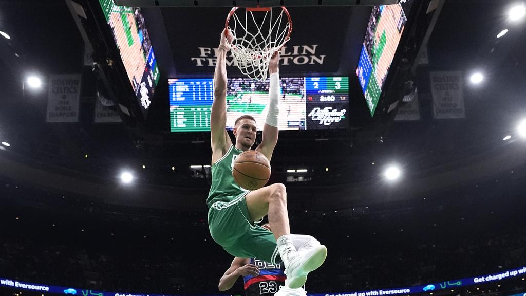 塞爾特人以123:99輕取活塞。(美聯社)