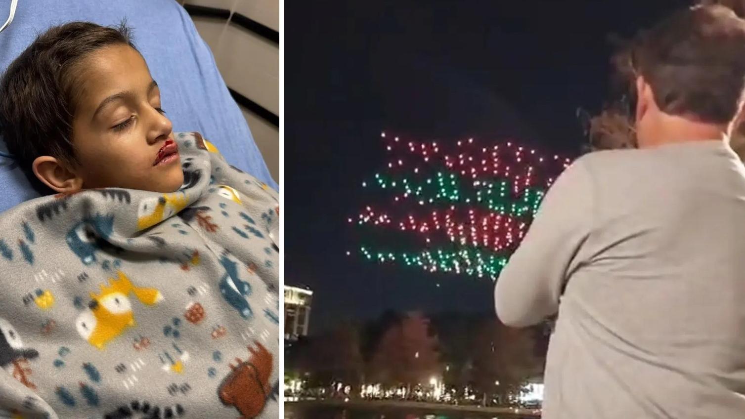 佛州無人機表演出事，7歲男童被墜落無人機擊中胸部，傷勢嚴重。(互聯網)