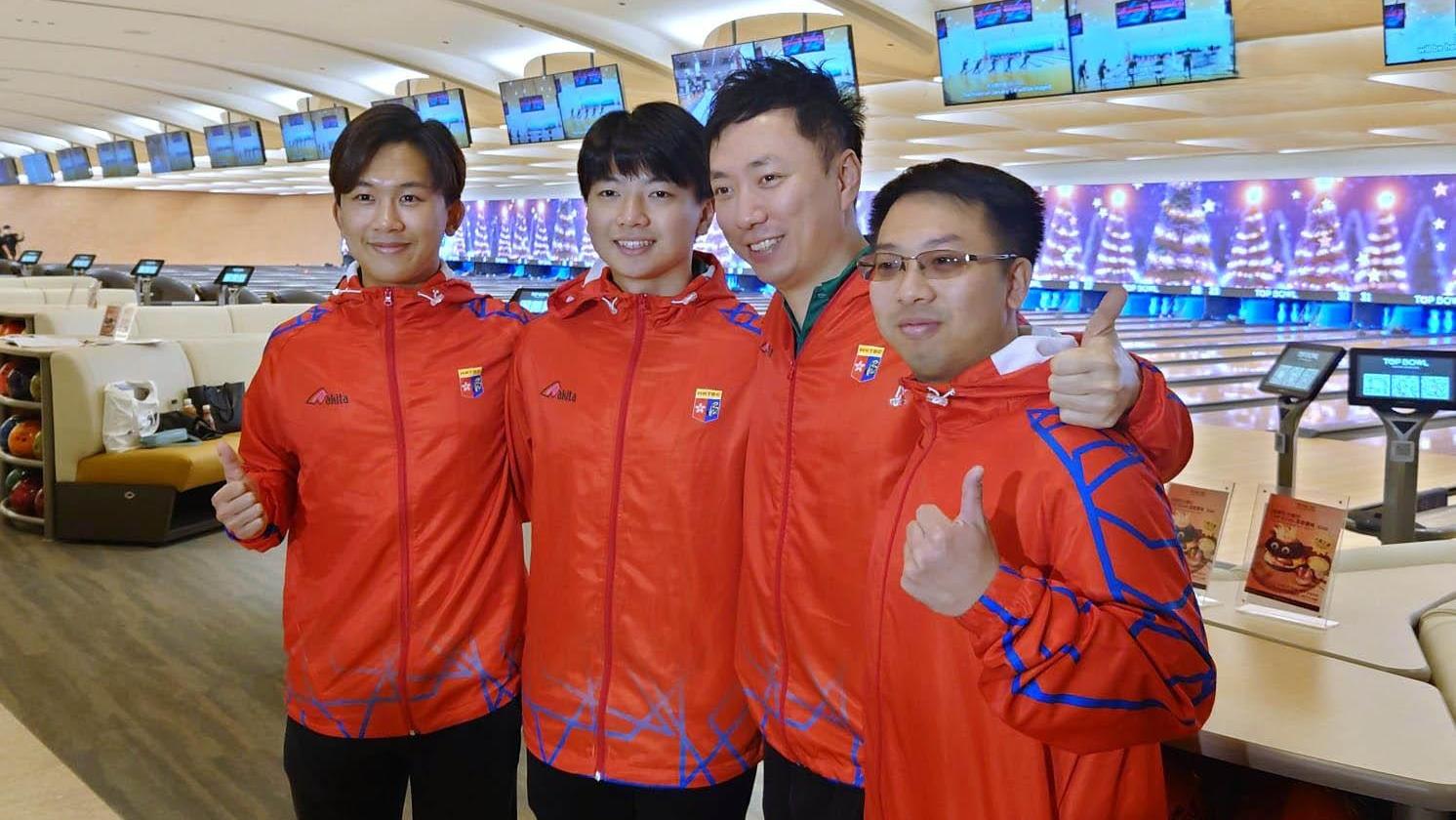 香港隊會由胡兆康（右二）等四人及後備隊員出戰保齡球世界盃。（港台圖片）