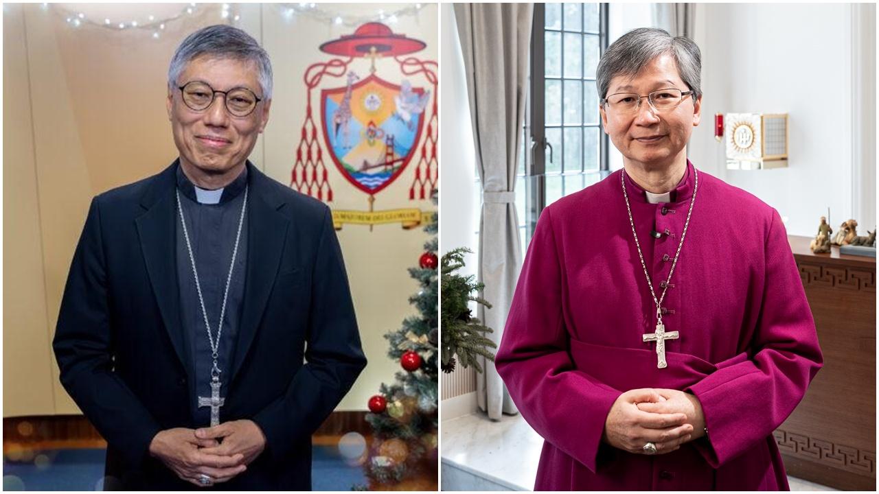 周守仁(左)和陳謳明發表聖誕文告。