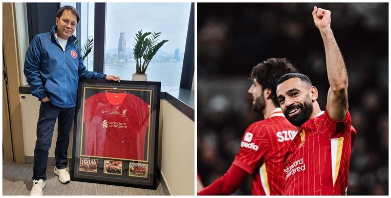 陳克勤獲利物浦簽名波衫。(陳克勤FB)