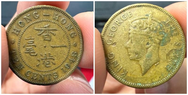 有網民於超級市場獲找續1毫是在1948年發行，背面肖像是父親英王佐治六世，俗稱為「男仔頭」。(Threads)