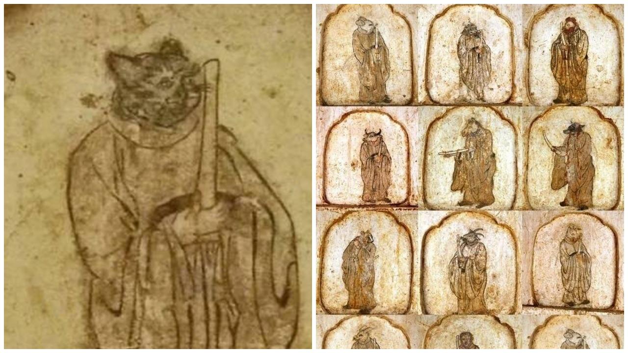 古代壁畫驚見十二生肖沒有蛇，網民驚呼：要迎貓年嗎？(微博)